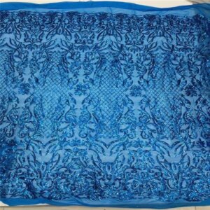 Custom Made 130cm Width Glitter Tissus Dry Embroidered Lace Sequin Fabric America Brazil For Shinny Evening Dress Lace Material