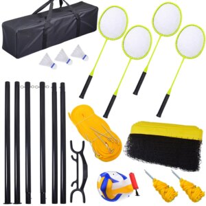 Badminton Row Set Beach Feather Volleyball Combination Badminton Volleyball Net Set
