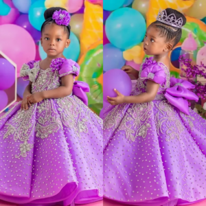 Crystal Purple Girls Birthday Dresses Customized Luxury Flower Girl Dresses for Wedding Party Baby Child Toddle Queen Ball Gowns