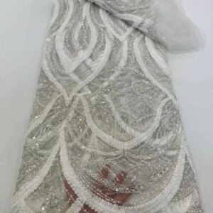 5 Yards Luxury African Sequins Embroidered Groom Lace Fabric 2025 High Quality French Nigerian mesh Lace Fabric For Wedding Dres