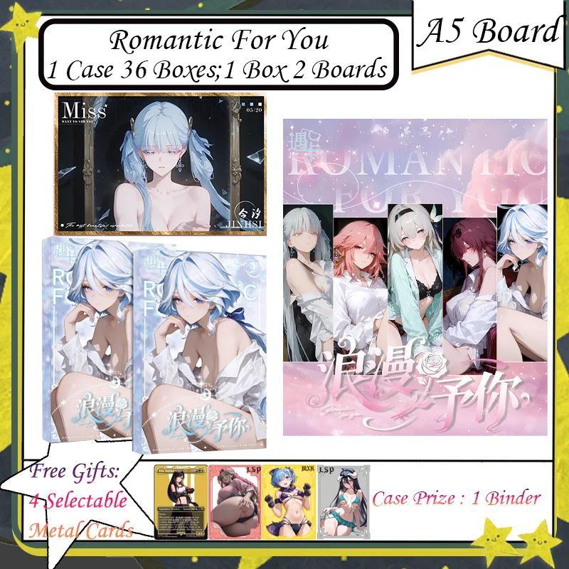 A5 Size Romantic For You Board - Anime Goddess Story Cards Featuring Albedo Nezuko Rem Nami Power Zero 2 - Collectible Cards