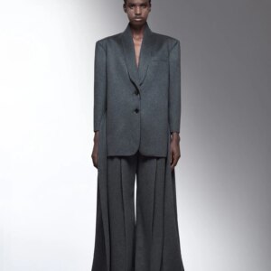 Tailored Grey Fabric 2 Pieces Women Suits Relax Fit Single Breasted Shawl Lapel Fashion Evening Party Women Wear Customized