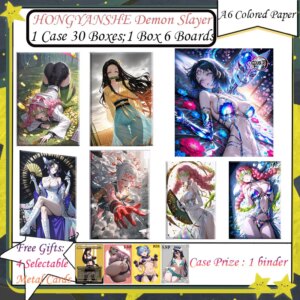 HONGYANSHE Demon Slayer A6 Color Paper Anime Kimetsu Yaiba Tanjirou Kamado Nezuko Card Kids Gift Demon Slayer Cards