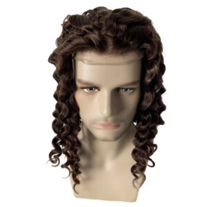 Indian Virgin Human Hair 16 inches Brown Color 4# Loose Deep Wave 130% Density 7×9 Q6 Topper for Woman