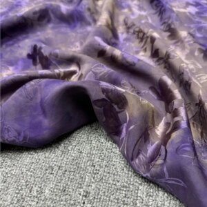 Purple hand-tie-dyed gauze silk fabric 26 momme high custom-made