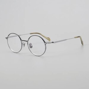 Retro Designer Round Glasses Ultralight Pure Titanium Frame Men & Women Luxury Trendy Blue Light Blocking Reading Eyewear Frames