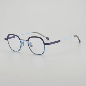 Pure Titanium Square Glasses Retro Designer Anti Blue Light Reading Eyeglasses For Men & Women Luxury Trendy Glasses Metal Frame