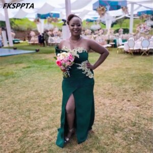 2025 New One Shoulder Bridesmaid Dresses Side Split Sweetehart Appliques Satin High Quality Wedding Party Gowns Custom Made