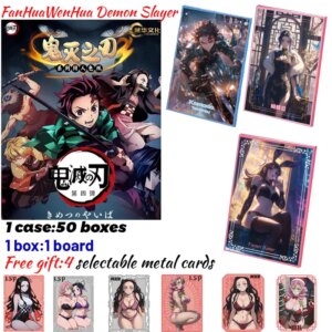 2025 Newest FanHuaWenHua Demon Slayer 4 Borads Collection Card Shinobu Japanese Anime Trading Mitsuri Hobbies Gift