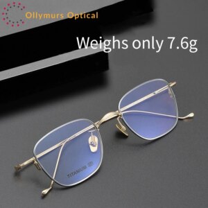 OLLYMURS Women’s Fashion Luxury Optical Glasses Retro Pure Titanium Comfortable Prescription Eyeglasses Frames Men’s 2024 New W2