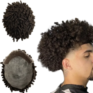 Indian Virgin Human Hair Systems 15mm Curl BIO #2 8×10 for Black Men