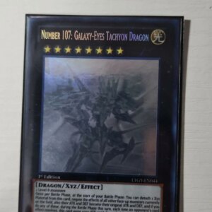 Yugioh KONAMI Duel Monsters LTGY-EN044 Number 107: Galaxy-Eyes Tachyon Dragon Holographic Ghost 1st Edition English Mint Card
