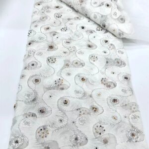 White African Mesh Lace Fabric 2024 High Quality Lace French Lace Fabric Embroidery Groom Lace Fabric For Dress