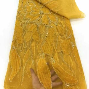 Luxurious African Sequins Beads Groom Tulle lace Fabric 2025 High Quality Embroidery French Tulle Lace For Nigeiran Party Dress