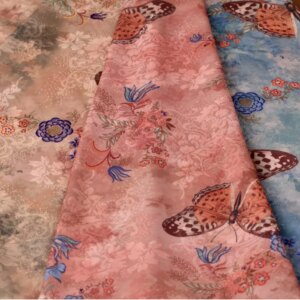 New Chinese Xiangyun Yarn Colorful Printed Cloth Cheongsam Top Fabric Clothing Tie-Dyed