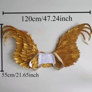 Feather Wing Adult Glod Feather Wings Halloween Model Catwalk Costume Super Wings Nightclub T-Stage Performance PhotographyProps