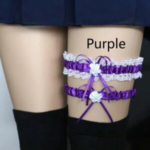 2Pcs/Set Bowknot Lace Garter Sexy Wedding Bridal Leg Garter Cosplay Decor