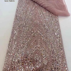 Luxurious Nigerian African Beaded Lace Fabric 2025 High Quality Sequins Embroidery African French Lace Fabric For Sewing Dresses