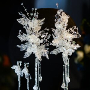 New Fashion Handmade Bridal Headdress a Pair of Hairclips Hair Accessories Wedding Bridal Dress Makeup Barrettes Accessories