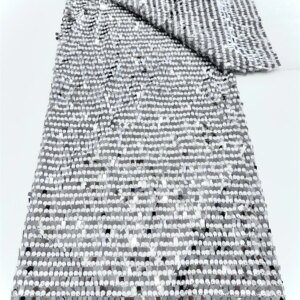 Nigeria French Tulle Lace Fabric Embroidery African Handmade Beaded Lace Fabric High End Mesh Material Luxury Sequins For Party