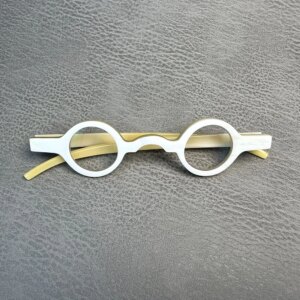 Eyeglass Frames Round Vintage Classic Handmade White Horn Reading Prescription Reading Eyeglass Frames Optical Lenses Eyewear