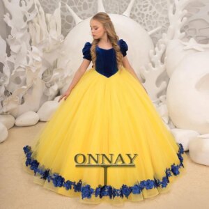 D2412129 Customized Princess Ball Gown Flower Girl Dress for Baby Birthday Communion Robe De Demoiselle Wedding Party for Girls