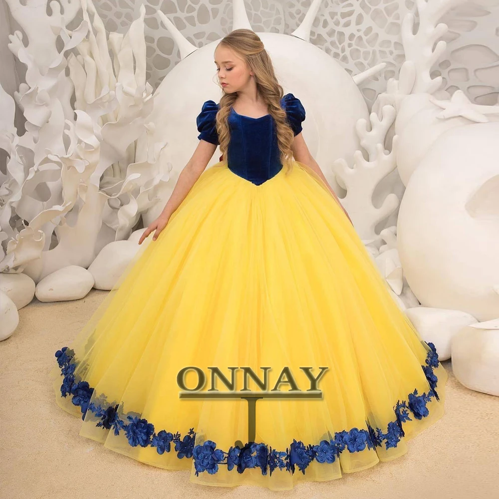 D2412129 Customized Princess Ball Gown Flower Girl Dress for Baby Birthday Communion Robe De Demoiselle Wedding Party for Girls