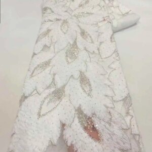 New Nigerian Sequins Lace Fabrics 2025 High Quality 3D African Lace Fabric For Wedding Dresses French Tulle Lace Fabric Material