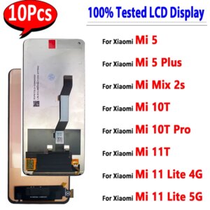 10Pcs,Tested For Xiaomi Mi 11 Lite 5G 4G 10T Pro 5 Plus LCD display Touch Screen Digitizer Assembly Display Replacement Parts