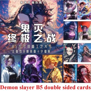 New Demon Slayer B5 Double Sided Collection Card Kimetsu No Yaiba Tanjirou Kamado Nezuko Anime Character Card Children Toy Gift