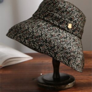 New curly-rimmed sunshade fisherman hat for women with large eaves and foldable