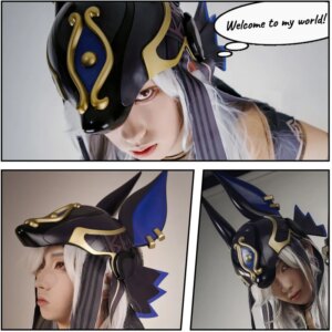 Game Genshin Impact Cyno Cosplay FRP Helmet Mask For Adult Men Cyno Hat Costume Accessories Halloween Carnival Party Mask Props