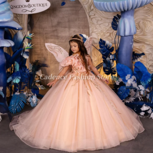 Customized  Gorgeous Lace Flower Girl Dresses Princess Dresses Gold Sequin Applique Wedding Birthday Party Banquet Dresses