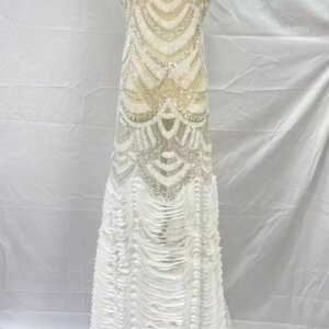 Latest French Mesh Beads Embroidery Sequins Lace Fabric African Nigerian Beaded Tulle Lace Fabrics For Wedding Dresses KB4993