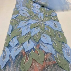 Luxurious 5 Yards African Groom Sequins Lace Fabric Beads Net High Quality 2025 Beads French Embroidery Lace Sequence For Sewing