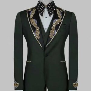 Fashion Black White Catwalk Men Suits Set 2 Pieces Blazer+Pants Trousers Wedding Tuxedos Jacket Formal Office Cotton Male Coat