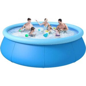 Inflatable Swimming Pool, Round Inflatable Pools Adult Above Ground, Blow up Pool, Top Ring Summer Water Party Pools, Outdoor Po