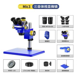 MECHANIC Mic3 B11 Industrial Trinocular Stereo Microscope HD Electronic Magnified 7-50X Continuous Zoom Observation Platform