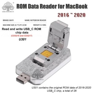 U301 USBC Rom Assistant for Macbook Read and Write USB C Rom Chip Data Contains ROM Data 2016~2020 Damage Repair Tools