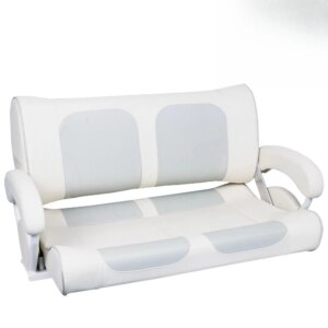 Yacht Sofa Seat, Marine Seat White Blue Double, Foldable