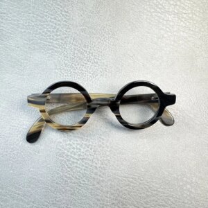 Man Women Glasses Frames Vintage Round Graduated Lenses Handmade Natural Horn Prescription Eyeglass Frames Myopia Eyeglasses