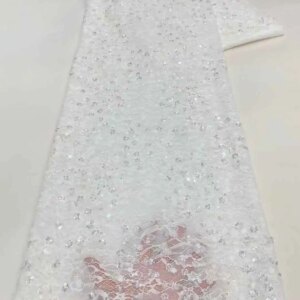 Africa Nigerian Beaded French Mesh Lace With Sequins High Quality 2025 Embroidery Lace Sequins Lace For Wedding Dresses Women