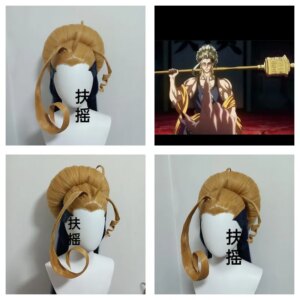 Styled Valkyrie Sakyamuni Cosplay Wigs Anime Antigravity Cos Wig Heat Resistant Synthetic Hair Wigs + Wig Cap