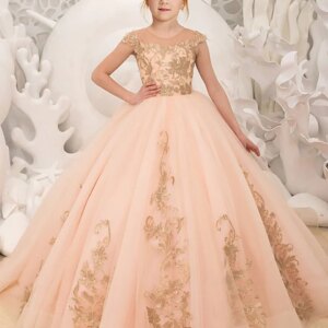 Customized Flower Girl Dresses For Weddings Tulle Appliques Ball Gown Toddler Pageant Gowns Birthday First Communion Dresses
