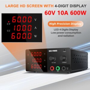 NICE-POWER DC Power Supply Variable 60V 10A 600W High-Power Bench Laboratory Power Supply Adjustable Switching Used For Testing