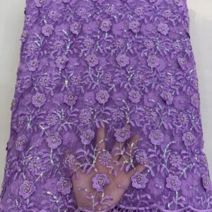 Africa Nigerian Beaded French Mesh Lace With Sequins High Quality 2025 Embroidery Lace Sequins Lace For Wedding Dresses Women