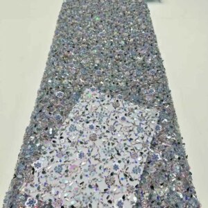 High-End Luxury French Embroidery Heavy Groom Beads Lace Fabric Withs Sequins 5 Yards High Quality Materiel for Party Dresses