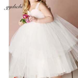 Customized White Ball Gown Flower Girl Dress Kids Birthday Sleeveless Sweetheart Ankle Length Wedding Besch Prom Dresses 2025