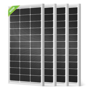 400W Solar Panels 4pcs 100 Watt 18V Monocrystalline Solar Panel Module for Off Grid PV Power for Home, Camping, Boat, Shed Farm