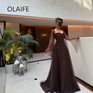 Sweetheart Collar Satin Saudi Arab Dress with 3D Floral Backelss A-line Cape Evening Gown فساتين سهرة with Court Customized